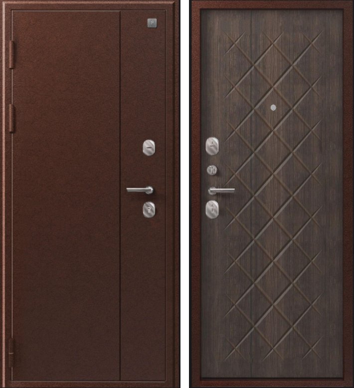 Дверь V-02 медь антик - венге DIS007340