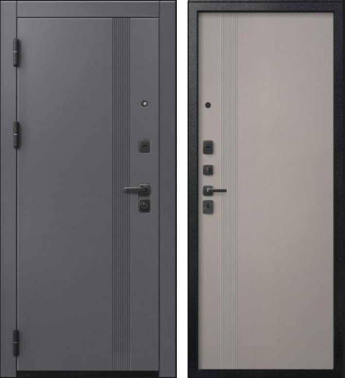 Дверь V-17 Черный муар + Кашемир графит - Кашемир грей DIS007355