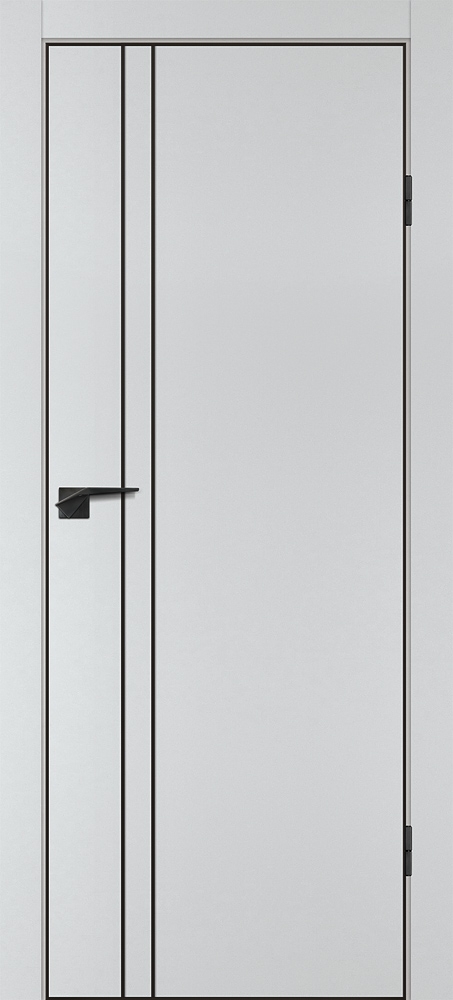 Межкомнатная дверь P-20  черный молдинг PET,  кромка ABS черная c 4-х ст. Сапфир матовый