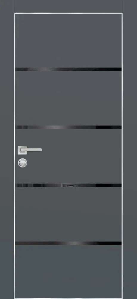 Межкомнатная дверь PX-17  AL кромка с 4-х ст. Графит матовый